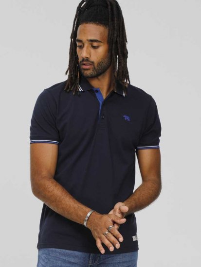 D555 SALFORD 1 Pique Polo Navy - Polo majice - Muške Polo Majice Veliki Brojevi