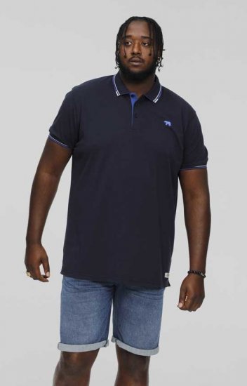D555 SALFORD 1 Pique Polo Navy - Polo majice - Muške Polo Majice Veliki Brojevi