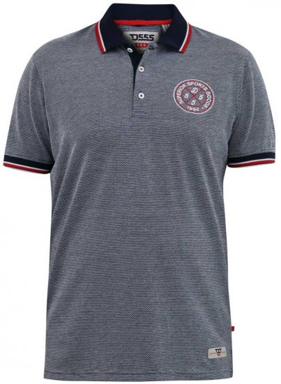 D555 KEMSTON Birds Eye Pique Polo Navy/White - Polo majice - Muške Polo Majice Veliki Brojevi