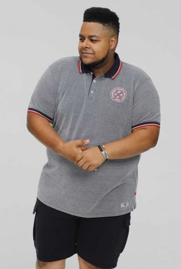 D555 KEMSTON Birds Eye Pique Polo Navy/White - Polo majice - Muške Polo Majice Veliki Brojevi