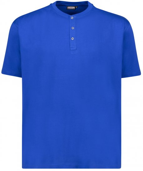Adamo Silas Regular fit Serafino T-shirt Royal Blue - Majice Kratkih Rukava - Muške Majice Kratkih Rukava Veliki Brojevi 