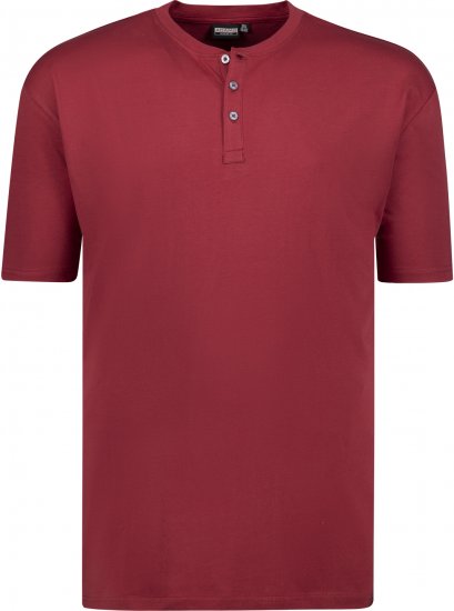 Adamo Silas Regular fit Serafino T-shirt Burgundy - Majice Kratkih Rukava - Muške Majice Kratkih Rukava Veliki Brojevi 