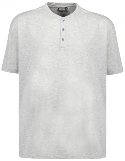 Adamo Silas Regular fit Serafino T-shirt Grey - Majice Kratkih Rukava - Muške Majice Kratkih Rukava Veliki Brojevi 