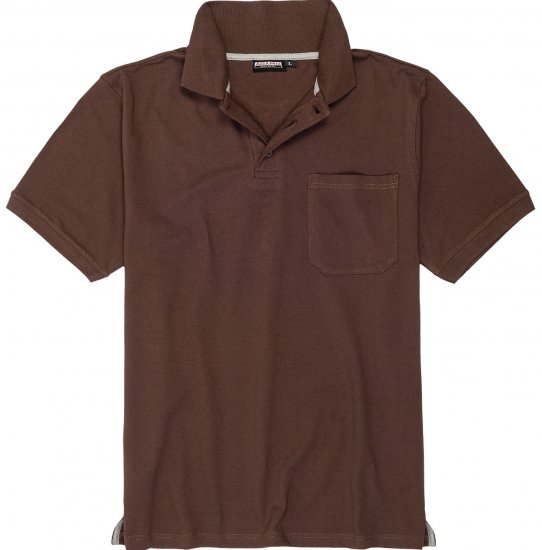 Adamo Klaas Regular fit Polo Shirt with Pocket Braun - Polo majice - Muške Polo Majice Veliki Brojevi