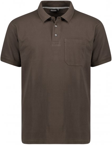 Adamo Klaas Regular fit Polo Shirt with Pocket Braun - Polo majice - Muške Polo Majice Veliki Brojevi