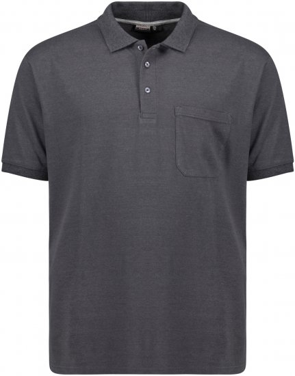 Adamo Klaas Regular fit Polo Shirt with Pocket Charcoal - Polo majice - Muške Polo Majice Veliki Brojevi