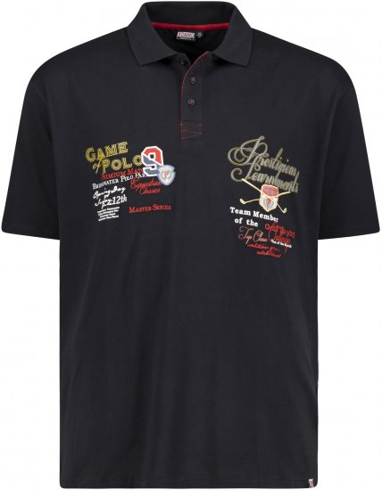 Adamo DURBAN Regular fit Polo Shirt Black - Polo majice - Muške Polo Majice Veliki Brojevi