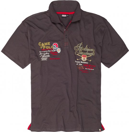Adamo DURBAN Regular fit Polo Shirt Charocal - Polo majice - Muške Polo Majice Veliki Brojevi