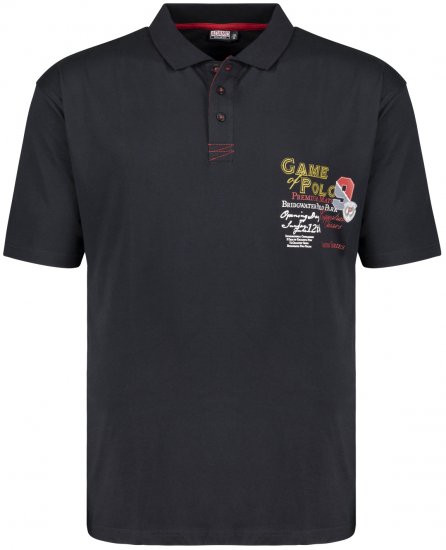 Adamo Perth Printed Polo Shirt Black - Polo majice - Muške Polo Majice Veliki Brojevi