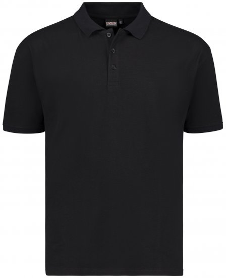 Adamo Stephan Waffelpique Poloshirt Black - Polo majice - Muške Polo Majice Veliki Brojevi