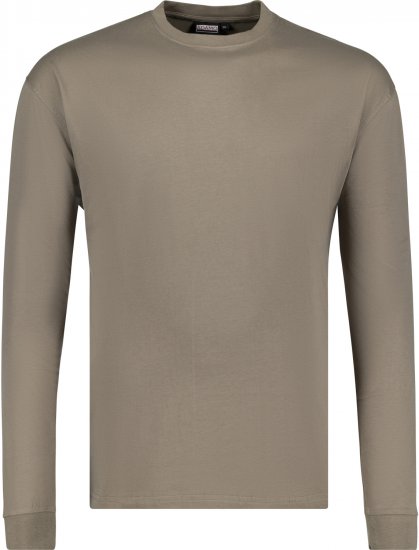 Adamo Floyd Comfort fit Long sleeve T-shirt Khaki - Majice Kratkih Rukava - Muške Majice Kratkih Rukava Veliki Brojevi 
