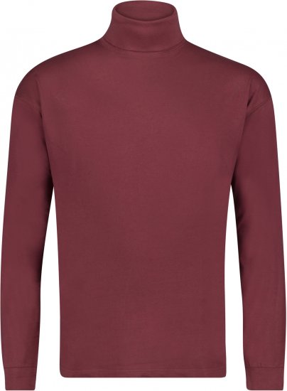 Adamo Fabio Comfort fit Turtleneck Long sleeve T-shirt Burgundy - Majice Kratkih Rukava - Muške Majice Kratkih Rukava Veliki Brojevi 