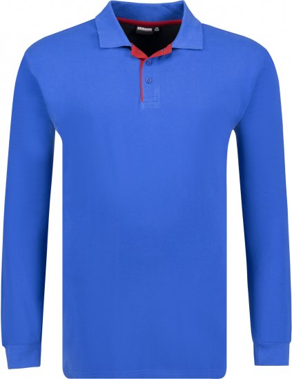 Adamo Peter Comfort fit Long sleeve Polo Blue - Polo majice - Muške Polo Majice Veliki Brojevi