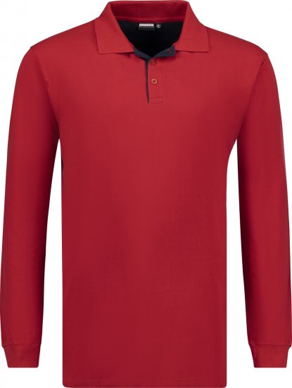 Adamo Peter Comfort fit Long sleeve Polo Red - Polo majice - Muške Polo Majice Veliki Brojevi