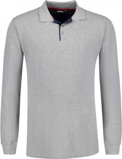Adamo Peter Comfort fit Long sleeve Polo Grey - Polo majice - Muške Polo Majice Veliki Brojevi
