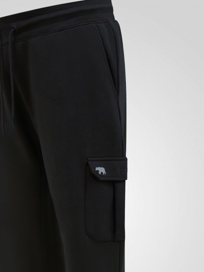 D555 Dexter 1 Cargo Jogger With Bear Embroidery TALL Crna - TALL sportske hlače - TALL trenirke za visoke muškarce