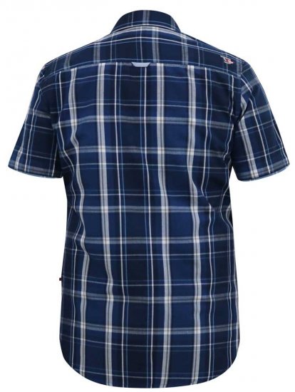 D555 HADSTOCK Check Button Down Collar S/S Shirt Navy - Košulje - Muške Košulje Veliki Brojevi