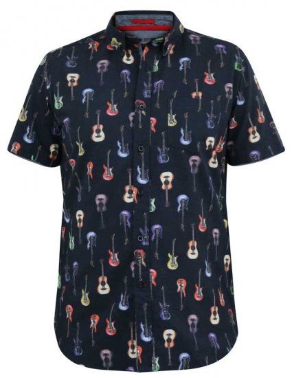 D555 BARRATT Guitar AO Printed Button Down Collar S/S Shirt - Košulje - Muške Košulje Veliki Brojevi