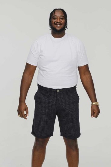 D555 DUDLEY AO Printed Stretch Chino Shorts Navy - Kratke hlače - Muške Kratke Hlače Veliki Brojevi 