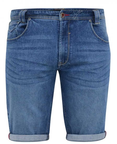 D555 JONES Stretch Denim Shorts Blue Stonewash - Kratke hlače - Muške Kratke Hlače Veliki Brojevi 