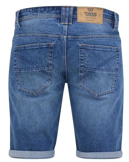 D555 JONES Stretch Denim Shorts Blue Stonewash - Kratke hlače - Muške Kratke Hlače Veliki Brojevi 