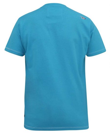 D555 AARON Surfers Paradise Printed Crew Neck T-Shirt Turquoise - Majice Kratkih Rukava - Muške Majice Kratkih Rukava Veliki Brojevi 