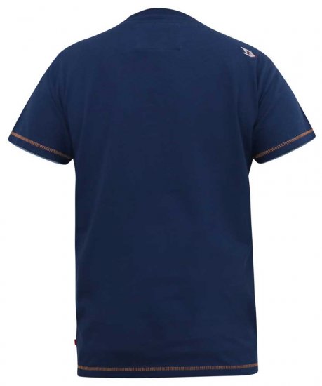 D555 COLIN Born To Rock Printed Crew Neck T-Shirt French Navy - Majice Kratkih Rukava - Muške Majice Kratkih Rukava Veliki Brojevi 