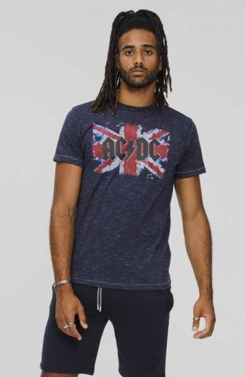 D555 DENNIS Official AC/DC Printed Crew Neck T-Shirt Navy Reno - Majice Kratkih Rukava - Muške Majice Kratkih Rukava Veliki Brojevi 