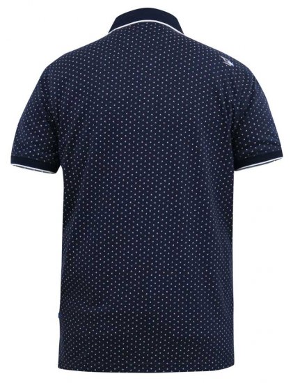 D555 DARWIN AO Printed Polo Shirt Navy - Polo majice - Muške Polo Majice Veliki Brojevi