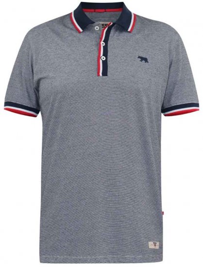 D555 BAYTON 2 Fine Stripe Jersey Polo Grey - Polo majice - Muške Polo Majice Veliki Brojevi