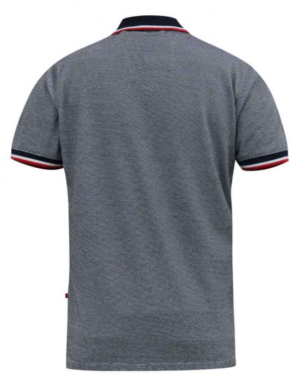 D555 BAYTON 2 Fine Stripe Jersey Polo Grey - Polo majice - Muške Polo Majice Veliki Brojevi