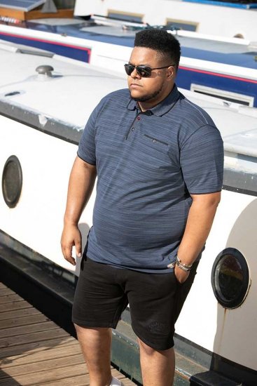D555 FOXLEY Pique Reno Polo Navy - Polo majice - Muške Polo Majice Veliki Brojevi