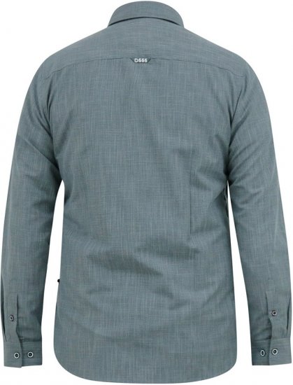 D555 RADCLIFFE Cross Hatch Soft Touch Slub Long Sleeve Shirt With Chest Patch Pocket Charcoal - Košulje - Muške Košulje Veliki Brojevi