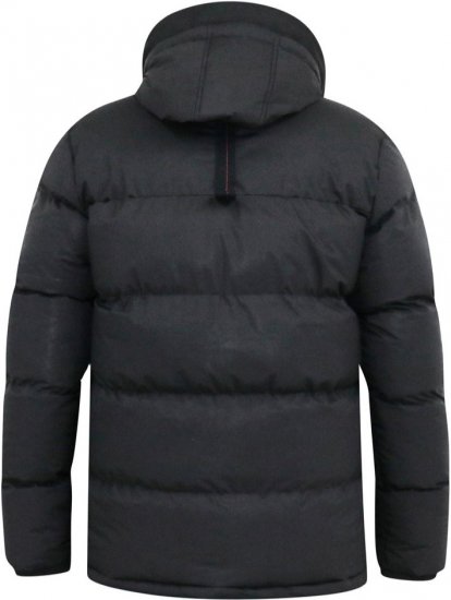 D555 DOMENIC Quilted Puffer Jacket With Half Micro Fleece Lining And Hood Black - Jakne - Muške Jakne Veliki Brojevi
