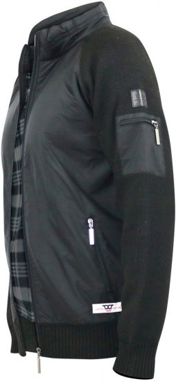 D555 MARSDEN Hybrid Knitted Jacket With Bonded Fleece Lining Black - Jakne - Muške Jakne Veliki Brojevi