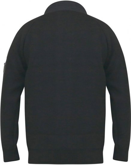 D555 MARSDEN Hybrid Knitted Jacket With Bonded Fleece Lining Black - Jakne - Muške Jakne Veliki Brojevi