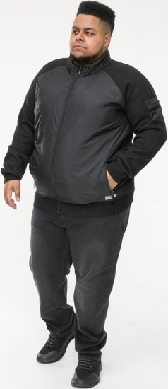 D555 MARSDEN Hybrid Knitted Jacket With Bonded Fleece Lining Black - Jakne - Muške Jakne Veliki Brojevi