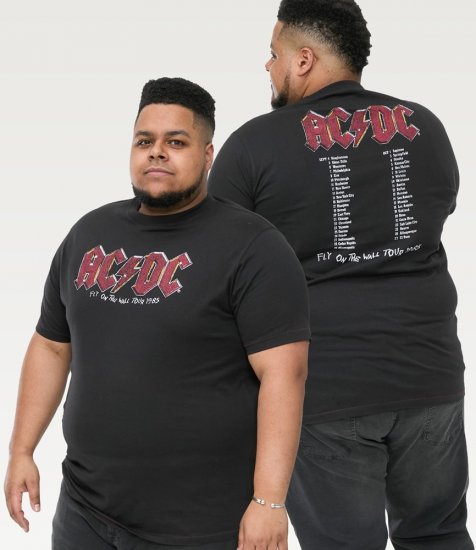 D555 JAILBREAK Official Ac/Dc Printed T-Shirt With Front And Back Print - Black - Majice Kratkih Rukava - Muške Majice Kratkih Rukava Veliki Brojevi 