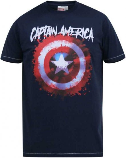 D555 ROGERS Official Captain America Printed T-Shirt Dark Navy - Majice Kratkih Rukava - Muške Majice Kratkih Rukava Veliki Brojevi 