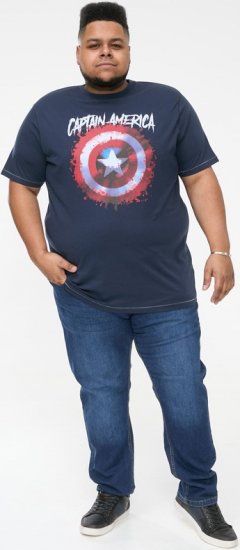 D555 ROGERS Official Captain America Printed T-Shirt Dark Navy - Majice Kratkih Rukava - Muške Majice Kratkih Rukava Veliki Brojevi 
