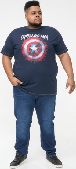 D555 ROGERS Official Captain America Printed T-Shirt Dark Navy - Majice Kratkih Rukava - Muške Majice Kratkih Rukava Veliki Brojevi 