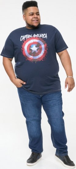D555 ROGERS Official Captain America Printed T-Shirt Dark Navy - Majice Kratkih Rukava - Muške Majice Kratkih Rukava Veliki Brojevi 