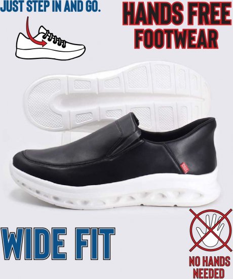 D555 Carlisle 2 Kingsize Hands Free Shoes Black - Muške cipele 40-52 - 