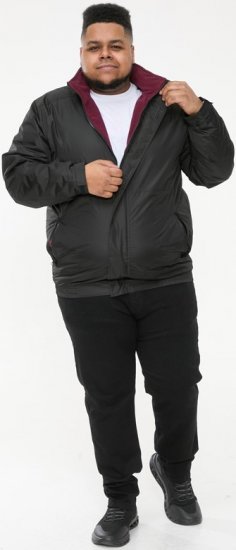 D555 Rudy Showerproof Fleece Lined Jacket With Packaway Hood - Black - Jakne - Muške Jakne Veliki Brojevi