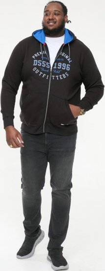 D555 LINGARD Full Zip Hoody With Original Chest Print Black - Puloveri & dukserice - Muške Puloveri & dukserice veliki brojevi