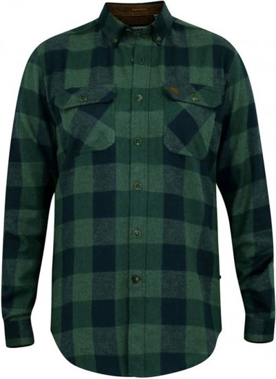 D555 GARFIELD Check Overshirt With Two Patch Pockets & Button Down Collar Navy - Košulje - Muške Košulje Veliki Brojevi