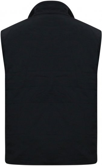 D555 FELIPE Zip Through Padded Gilet With Contrast Colour Lining And Rubber Badge Black - Jakne - Muške Jakne Veliki Brojevi