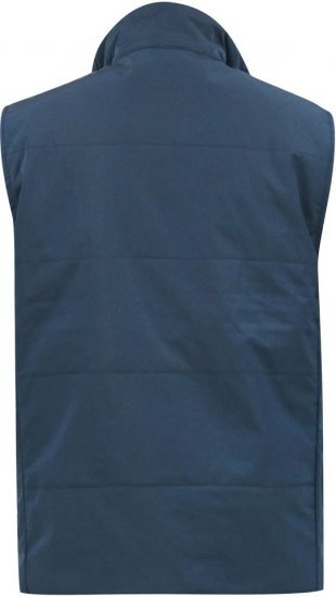 D555 FELIPE Zip Through Padded Gilet With Contrast Colour Lining And Rubber Badge Navy - Jakne - Muške Jakne Veliki Brojevi