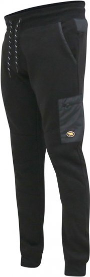 D555 COTGRAVE Couture Elasticated Waistband Jogger With Woven Fabric Trim Black - Sportske hlače & kratke - Muške Trenirke Veliki Brojevi