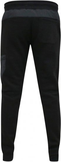 D555 COTGRAVE Couture Elasticated Waistband Jogger With Woven Fabric Trim Black - Sportske hlače & kratke - Muške Trenirke Veliki Brojevi